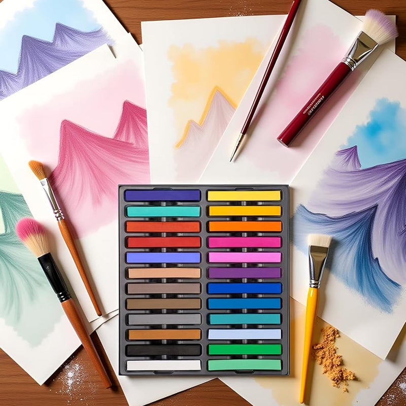 Dlicoda Soft Pastel for Artists, 24 PCS Vibrant Colors Chalk Sticks - Premium Pastel Art Supplies for Drawing, Blending, and Shading - Ideal for Adults and Beginners - Image 2